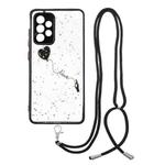 For Samsung Galaxy A52 5G Colored Drawing Starry Sky Epoxy TPU Shockproof Case with Neck Lanyard(Love)