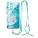 For Samsung Galaxy A72 5G Colored Drawing Starry Sky Epoxy TPU Shockproof Case with Neck Lanyard(Waves)