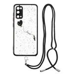 For Samsung Galaxy S20 FE 5G / 4G Colored Drawing Starry Sky Epoxy TPU Shockproof Case with Neck Lanyard(Love)