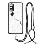 For Samsung Galaxy S20 Colored Drawing Starry Sky Epoxy TPU Shockproof Case with Neck Lanyard(Love)