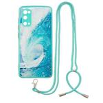 For Samsung Galaxy S20 Colored Drawing Starry Sky Epoxy TPU Shockproof Case with Neck Lanyard(Waves)