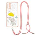 For Samsung Galaxy S20+ Colored Drawing Starry Sky Epoxy TPU Shockproof Case with Neck Lanyard(Elephant)