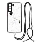 For Samsung Galaxy S21 5G Colored Drawing Starry Sky Epoxy TPU Shockproof Case with Neck Lanyard(Love)