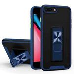 Dual-color Skin Feel TPU + PC Magnetic Shockproof Case with Invisible Holder For iPhone 8 Plus / 7 Plus(Blue)