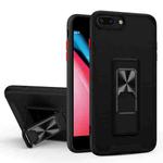 Dual-color Skin Feel TPU + PC Magnetic Shockproof Case with Invisible Holder For iPhone 8 Plus / 7 Plus(Black)