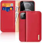 For iPhone 13 Pro Max DUX DUCIS Hivo Series Cowhide + PU + TPU Leather Horizontal Flip Case with Holder & Card Slots (Red)