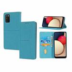 For Samsung Galaxy A03s 164mm Woven Texture Stitching Magnetic Horizontal Flip PU Leather Case with Holder & Card Slots & Wallet & Lanyard(Blue)