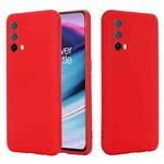 Pure Color Liquid Silicone Shockproof Full Coverage Case For OnePlus Nord CE 5G(Red)