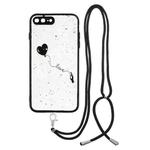 Colored Drawing Starry Sky Epoxy TPU Shockproof Case with Neck Lanyard For iPhone 8 Plus / 7 Plus(Love)