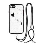 For iPhone SE 2022 / SE 2020 / 8 / 7 Colored Drawing Starry Sky Epoxy TPU Shockproof Case with Neck Lanyard(Love)