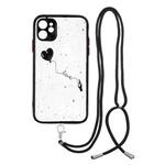 For iPhone 11 Colored Drawing Starry Sky Epoxy TPU Shockproof Case with Neck Lanyard (Love)