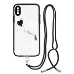 For iPhone X / XS Colored Drawing Starry Sky Epoxy TPU Shockproof Case with Neck Lanyard(Love)