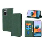 For Xiaomi Redmi Note 10 Pro 5G Woven Texture Stitching Magnetic Horizontal Flip PU Leather Case with Holder & Card Slots & Wallet & Lanyard(Green)