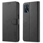 LC.IMEEKE Calf Texture Horizontal Flip Leather Case with Holder & Card Slots & Wallet For OPPO A16(Black)
