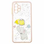 For Samsung Galaxy A32 4G Colored Drawing Starry Sky Epoxy TPU Shockproof Case with Ring Holder(Baby Elephant)