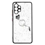 For Samsung Galaxy A32 4G Colored Drawing Starry Sky Epoxy TPU Shockproof Case with Ring Holder(Heart)