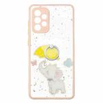 For Samsung Galaxy A72 5G Colored Drawing Starry Sky Epoxy TPU Shockproof Case with Ring Holder(Baby Elephant)