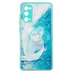 For Samsung Galaxy S20 FE 4G / 5G Colored Drawing Starry Sky Epoxy TPU Shockproof Case with Ring Holder(Waves)