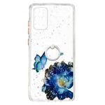 For Samsung Galaxy S20+ Colored Drawing Starry Sky Epoxy TPU Shockproof Case with Ring Holder(Blue Butterfly)