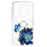 For Samsung Galaxy S21+ 5G Colored Drawing Starry Sky Epoxy TPU Shockproof Case with Ring Holder(Blue Butterfly)