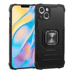 For iPhone 13 mini Fierce Warrior Series Armor All-inclusive Shockproof Aluminum Alloy + TPU Protective Case with Ring Holder (Black)