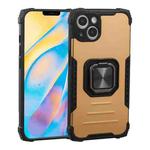 For iPhone 13 mini Fierce Warrior Series Armor All-inclusive Shockproof Aluminum Alloy + TPU Protective Case with Ring Holder (Gold)