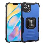 For iPhone 13 Fierce Warrior Series Armor All-inclusive Shockproof Aluminum Alloy + TPU Protective Case with Ring Holder(Blue)