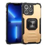For iPhone 13 Pro Fierce Warrior Series Armor All-inclusive Shockproof Aluminum Alloy + TPU Protective Case with Ring Holder (Gold)