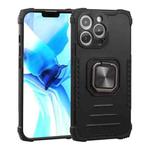 For iPhone 13 Pro Max Fierce Warrior Series Armor All-inclusive Shockproof Aluminum Alloy + TPU Protective Case with Ring Holder (Black)