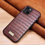 For iPhone 13 mini SULADA Crocodile Texture TPU Protective Case (Mocha Brown)