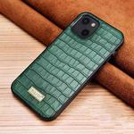 For iPhone 13 SULADA Crocodile Texture TPU Protective Case(Dark Green)