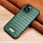 For iPhone 13 Pro Max SULADA Crocodile Texture TPU Protective Case (Dark Green)