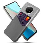 For Xiaomi Redmi Note 9 5G Cloth Texture PC + PU Leather Back Cover Shockproof Case with Card Slot(Grey)