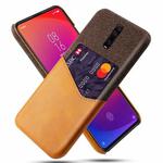 For Xiaomi Redmi K20 Pro Cloth Texture PC + PU Leather Back Cover Shockproof Case with Card Slot(Orange)