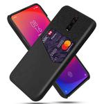 For Xiaomi Redmi K20 Pro Cloth Texture PC + PU Leather Back Cover Shockproof Case with Card Slot(Black)