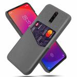 For Xiaomi Redmi K20 Pro Cloth Texture PC + PU Leather Back Cover Shockproof Case with Card Slot(Grey)
