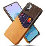 For Xiaomi Redmi Note 10 5G Cloth Texture PC + PU Leather Back Cover Shockproof Case with Card Slot(Orange)