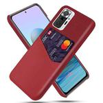 For Xiaomi Redmi Note 10 Pro Max Cloth Texture PC + PU Leather Back Cover Shockproof Case with Card Slot(Red)