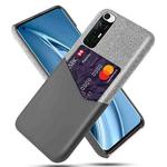 For Xiaomi Mi 10S Cloth Texture PC + PU Leather Back Cover Shockproof Case with Card Slot(Grey)