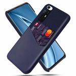 For Xiaomi Mi 10S Cloth Texture PC + PU Leather Back Cover Shockproof Case with Card Slot(Blue)