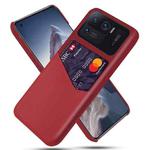 For Xiaomi Mi 11 Ultra Cloth Texture PC + PU Leather Back Cover Shockproof Case with Card Slot(Red)