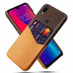 For Xiaomi Poco F2 Pro Cloth Texture PC + PU Leather Back Cover Shockproof Case with Card Slot(Orange)