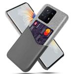 For Xiaomi Mi Mix 4 5G Cloth Texture PC + PU Leather Back Cover Shockproof Case with Card Slot(Grey)