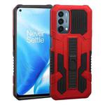 For OnePlus Nord N200 5G Vanguard Warrior All Inclusive Double-color Shockproof TPU + PC Protective Case with Holder(Red)