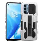 For OnePlus Nord N200 5G Vanguard Warrior All Inclusive Double-color Shockproof TPU + PC Protective Case with Holder(Silver White)