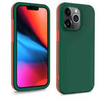 For iPhone 13 Pro Dual-color 360 Degrees Full Coverage Protective PC + TPU Shockproof Case (Dark Green)