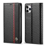 For iPhone 11 LC.IMEEKE Carbon Fiber PU + TPU Horizontal Flip Leather Case with Holder & Card Slot & Wallet (Vertical Black)