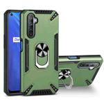 For Realme 6 PC + TPU Protective Case with 360 Degrees Rotatable Ring Holder(Dark Green)