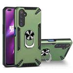 For Realme 6 Pro PC + TPU Protective Case with 360 Degrees Rotatable Ring Holder(Dark Green)