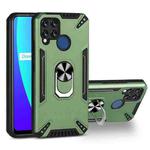 For Realme C15 PC + TPU Protective Case with 360 Degrees Rotatable Ring Holder(Dark Green)